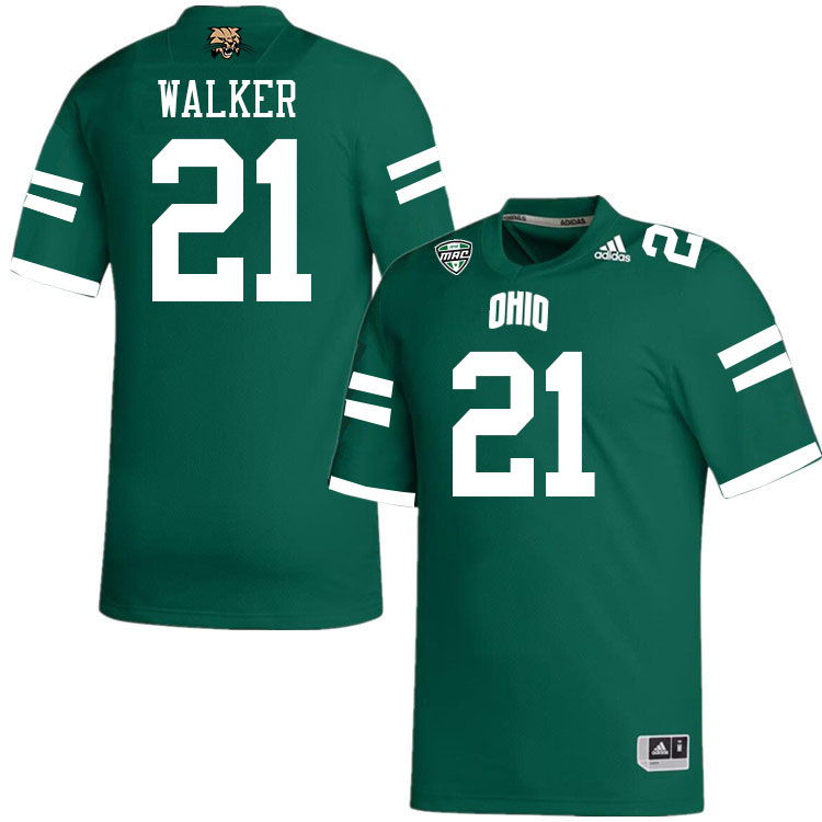 Ohio Bobcats #21 DJ Walker College Football Jerseys Stitched-Green